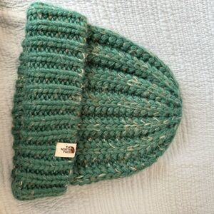 The North Face Teal-Green Chunky Knit Cuffed Beanie